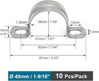 10 pcs 1-9/16" Conduit Clamp 304 SS Pipe Support U Bracket, Tube Clamps for Cable/Pipe, Heavy Duty Pipe Clamp | OD 1-9/16" | 10 pcs