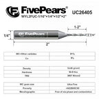 FivePears Up Cut Spiral Router Bit for CNC, 1/16 inch Cutting Diameter and 1/2 inch Cutting Length 1/4 inch Shank Carbide End Mill Router Bit for Wood Carving Engraving Grinding Grooving