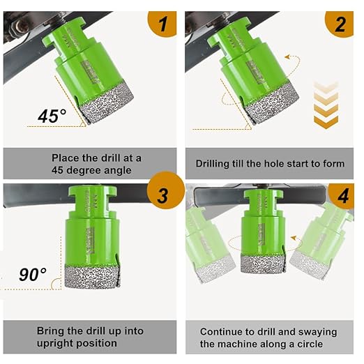 Diamond Core Drill Bits,2-3/8" 60mm Tile Drill Bits Vacuum Brazed Diamond Hole Saw for Porcelain Tile,Granite,Marble,Concrete,Masonry,Brick