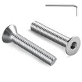 5/16-18 Bolt, 5/16-18 x 1-1/2 Inch Flat Socket Head Screws 15Pcs, 304 Stainless Steel 18-18 Countersunk Bolts, Full Thread, with Hex Spanner