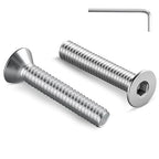 1/4-20 Bolt, 1/4-20 x 2 Inch Flat Socket Head Screws 30Pcs, 304 Stainless Steel 18-18 Countersunk Bolts, Full Thread, with Hex Spanner