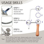 1PC Coping Saw Steel Frame with 1mm-3M diamond wire saw, used as a multifunctional manual tool for cutting marble, wood, jade and ceramics, glass (Copping Saw+Wire 1mm)