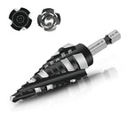 M35 Four Spiral Flute Cobalt Step Drill Bit, 3/16"-7/8" Wear-Resistant TiAlN Coated Four-Flute Step Bit, 1/4" Hex Shank Unibit Step Bit for Metal, Stainless Steel, Aluminum, Wood, Plastic