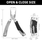 HANSHI G10 Handle Multitool Pliers with YG10 Tungsten Steel Replaceable Wire Cutters 12 in 1 Multi Tool Pocket Knife with Safety Lock,Saw,Bottel Opener for Camping,Survival with Nylon Sheath (black)