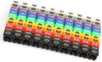 Digital Tube Wire 0-9 Number Coded Clip On Plastic Cable Label Tube Colorful Cable Marker C Shape Suitable Multi-Type Cable (100Pcs 2.5mm²)