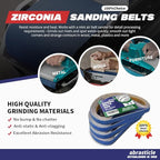 1/2" x 18" Zirconia Sanding Belts for Metal - 1/2 x 18 Inch Zirconia Metal Grinding Sand Paper, 36 PCS 80 Grits, Perfect for Knife Blade Sharpening, Metal Polishing, Derusting, Woodworking