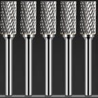 Carbide Burr Set 1/4" Shank SA-5 Die Grinder Bits Tungsten Double Cut Burr Bits (1/2" Cutter Dia X 1" Cutter Length) for Die Grinder Bits Metal Grinding Drilling Polishing (5pcs)