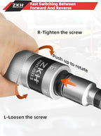 ZKH 3/8" Hand Impact Screwdriver, 1/2" Manual Reversible Impact Driver Includes 10-Piece S2 Steel Slotted, Phillips, Screw Extractor Bit Set for Removing Damaged, Frozen, Rusted Screws and Fasteners