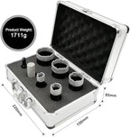 SHDIATOOL 7-Piece Diamond Hole Saw Kit for Porcelain Tile Ceramic Marble Brick Vacuum Brazed Core Drill Bits Set(A85458K2)
