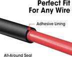 52 Ft Heat Shrink Tubing Roll, 1/2 Inch 3:1 Ratio Adhesive Lined, Waterproof Marine Grade Heat Shrink Tubing, Insulation Sealing Industrial Heat Shrink Tube - Black