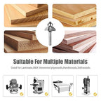 WSOOX 45 Degree Chamfer Router Bits with 1/4" shank 4PCS Bevel Edge Forming Router Bits (Cutting Diameter:1/4”, 5/16”, 3/8”, 1/2”)