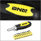 DNA MOTORING Home Repair Tool Set, Magnetic Screwdriver Socket Set, Ratchet Screwdriver Tools Set for Mechanics and DIY, w/Storage Box, Yellow, TOOLS-00036
