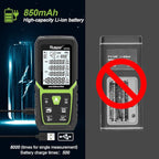 Huepar Laser Distance Meter 393Ft with Li-ion Battery & Electric Angle Sensor, Backlit LCD Laser Measure M/in/Ft with High Accuracy Multi-Measurement Modes, Pythagorean, Distance, Area&Volume