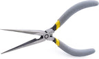 Super Precision Long Needle Nose Pliers - 6 Inch Steel Mini Long Nose Pliers With Non Serrated Edge & Non Slip Handles - Great For Jewelers, Fine Crafting, & Other High Precision Projects