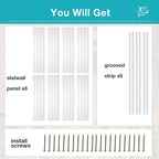 NeatiEase Slatwall Panel Wall Storage Systems, 4 x 8ft Slat Wall Paneling Garage Wall Organizer, Heavy Duty Wall Mounted PVC Wall Rack (White)