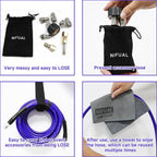 NIFUAL 50FT Sewer Jetter Kit for Pressure Washer, 5800PSI Pressure Drain Cleaner Hose 1/4 Inch NPT Corner, Rotating and Button Hose Sewer Jetting Nozzle Waterproof Tape Pearl Corsage Pin Spanner Glove