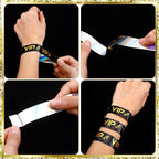 Teling 500 Pack VIP Plastic Wristbands Bracelets Party for Events VIP Custom Wristbands Plastic Bracelets Tear proof Waterproof Wrist Bands Arm Bands for Events Concerts