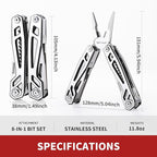 WETOLS Multitool with Pocket Knife, Birthday Gifts for Men Women Mom Dad, 21-in-1 Stainless Steel Pliers with Screwdrivers, Self-locking Multi tools with EDC Sheath, Ideal for Home, Camping, Survival