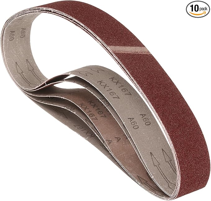 10 Pcs Sanding Belts 2 x 48 Inch 60 Grit Aluminum Oxide Abrasive Sandpaper for Belt Sander Metal Grinding Wood Working Weld Rust Removal