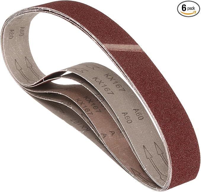 6 Pcs Sanding Belts 2 x 36 Inch 60 Grit Aluminum Oxide Abrasive Sandpaper for Belt Sander Metal Grinding Wood Working Weld Rust Removal