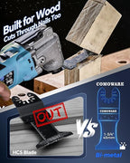 COMOWARE 55 Pcs Oscillating Saw Blades - 1-3/4” Professional Universal Oscillating Tool Blades, Multitool Blades, Quick Release Durable Oscillating Tool for Wood/Plastic/Soft Metal Cutting