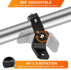 Light Bar Mounts Roll Cage - 360° (40°x9) Rotating Aluminium LED Lights Bar Bracket for 1.75”-2” Roll Bar UTV ATV Accessories, Mounting Clamp for Jeep Truck Off-Road Work Fog Lights M6 M8 M10, Pack 2