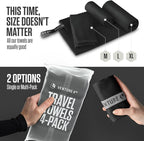 VENTURE 4TH - 4pcs Quick Dry Towels. Microfiber Travel Towels. Lightweight & Fast Drying Travel Towels for Body. Compact & Easy to Pack - 4 Pack Black Medium