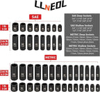 Impact Socket Set 3/8 Drive,95Pcs Deep&Shallow Socket Wrench Set,6 Point Metric&Standard Full |5/16"-3/4",8-22mm| with Spark Plug Sockets,72T Ratchet Handle, Screwdrivers for Automotive&Home