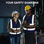 TICONN Reflective Safety Vest High Visibility Class II Mesh Vest for Women & Men Meets ANSI Standards