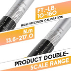 1/2-Inch Drive Click Torque Wrench Set, 10-160 FT-LB/13.6-217Nm Torque Wrench 1/2 Drive, 1/2 Torque Wrench Kit with Extension Bar & Socket Set- 8 PCS