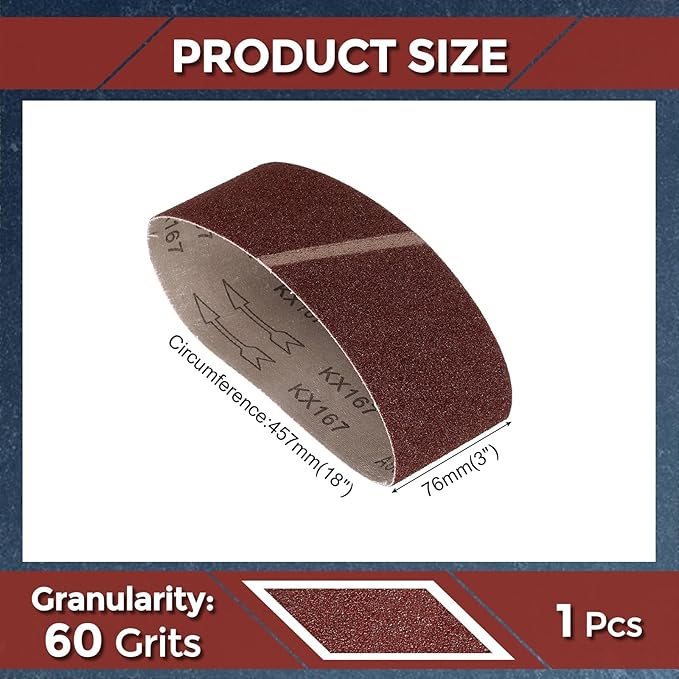 Sanding Belts 3 x 18 Inch 60 Grit Aluminum Oxide Abrasive Sandpaper for Belt Sander Metal Grinding Wood Working Weld Rust Removal