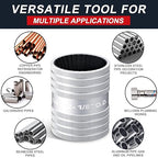Zonon Stainless Steel Pipe Reamer,1/4" to 2 1/8" Inner/Outer Reamer,Tube Deburr Chamfer Tool,Tube Remove Burr Tool,Plumbingtools for Smoothing Reaming PVC Ppr Copper Brass Aluminum Pipes