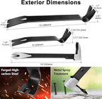 Lytool Nail Puller & Cats Paw Pry Bar, Heavy Duty Cat's Claw Nail Remover with Forged CR-V Steel, Angled Chisel Tip & Non-Slip Grip for Home Renovation, Woodworking & DIY Projects (9,10,15 inch)