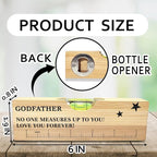 Godfather Gifts from godchild Wooden Spirit Level, Christmas Fathers Day Birthday Thank You Gifts Ideas for godfather Wooden Spirit Level Bottle Opener