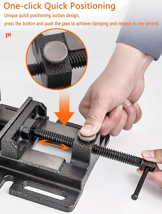MYTEC Heavy Duty Vice for Drill Press, 5.0" Black, Quick Release Workbench Industrial Vise Clamp, High-grade cast steel Bench Clamp