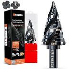 Four Spiral Flute Step Drill Bit for Metal,M35 Cobalt Unibit Step Drill Bit Set 1/8"-1"(9 Sizes),Wear-Resistant AlTiN Coated,3/8" Hex Shank for Metal, Stainless Steel, Aluminum, Plastic