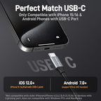 Teslong Two-Way Articulating Borescope with Light, USB-C Endoscope Inspection Camera with 5FT Semi-Rigid Probe, Flexible Snake Scope for Home Repair, Automotive, Compatible with iPhone 15/16 & Android
