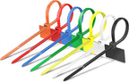 200 Pcs 6 inch Nylon Cable with Label Tags Marker Ties,Self-Locking Plastic Nylon Cable Ties Multicolor,Cords Straps Wire Zip Ties with Mark Tags Power Marking Label, 6 Inch(40lb)