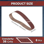 6 Pcs Sanding Belts 2 x 42 Inch 36 Grit Aluminum Oxide Abrasive Sandpaper for Belt Sander Metal Grinding Wood Working Weld Rust Removal