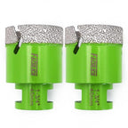 Diamond Core Drill Bit,2pcs Diameter 1-3/4 inch 45mm Thread 5/8-11,Vacuum Brazed Dry Wet Hole Saw for Porcelain Tile,Granite,Marble,Concrete,Masonry,Brick