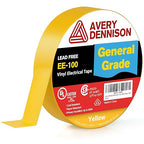 Avery Dennison Electrical Tape, General Use PVC Electric Tape, UL/CSA Listed Insulating Vinyl Tape for Electrical, Repairs, Automotive and Equipment, EE-100, ¾ in x 66 ft, Yellow, 1 Roll