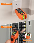 Circuit Breaker Finder & GFCI Outlet Tester with Digital LCD Display, 90-135V Electrical Circuit Tracer Tool for Electricians/DIY – Lightweight (Includes Batteries & Carrying Case)