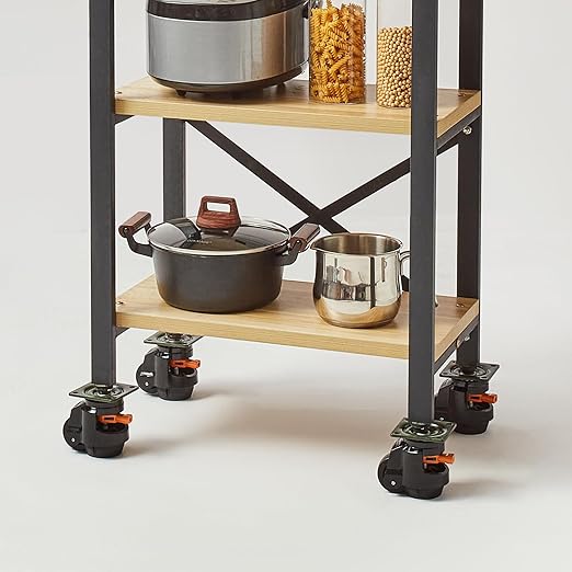VEVOR Leveling Casters Set of 4, 2.5" Heavy Duty with Upgraded Ratchet Handle Design kit Capacity 4400 lbs, 360 Degree Swivel Caster Wheels, Adjustable Casters with Feet for Furniture, Equipment