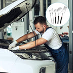 5 Pieces Retractable Mechanical Mirror Tool Telescoping Inspection Mirror Set 360 Rotation Mirrors Inspection Tool Stainless Steel Mirrors for Check Observe Vehicle, Car, Eyelashes, Small Parts