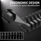 80 pcs MAGNETIC Modular Wrench Organizers for Tool Drawers - Wrench Rack with Metric & SAE Labels, Perfect Tool Storage Holder. Gift for father, brother and boyfriend (With Magent) (Black)