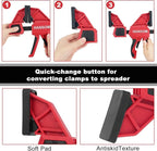 Upgraded 4-Pack 24 Inch Woodworking Clamps,Bar Clamps Heavy Duty 350LBS Throat Depth 3-1/3”,One-Handed Quick Grip/Spreader Wood Clamps Set with Quick Change Button