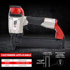 Crown Stapler, 16 Gauge 7/16-inch Pneumatic Medium Air Staple Gun for Fence Vinyl Siding Furniture Wood Pallets Crate Assembly Cabinets Framework