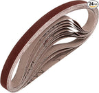 HARFINGTON 1/2 x 18 Inch Sanding Belts, 24 Pcs 400 Grits Aluminum Oxide Abrasive Belt Sander File Belt for Woodworking, Metal Polishing, Knife Sharpener