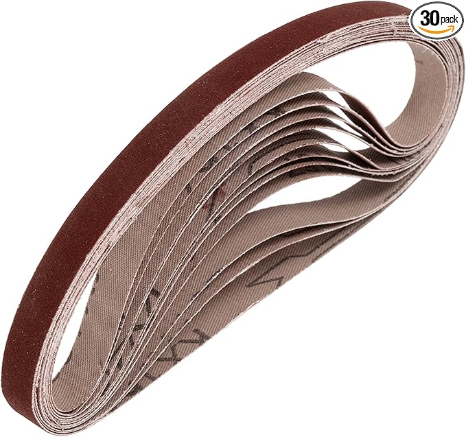 HARFINGTON 1/2 x 18 Inch Sanding Belts, 30 Pcs 400 Grits Aluminum Oxide Abrasive Belt Sander File Belt for Woodworking, Metal Polishing, Knife Sharpener