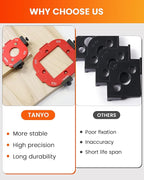 TANYO Router Corner Radius Template, Plastic Box Router Jig with 8 Radius, Aluminum Alloy Router Templates for Woodworking R10/R15/R20/R25/ R30/R35/R40/R50